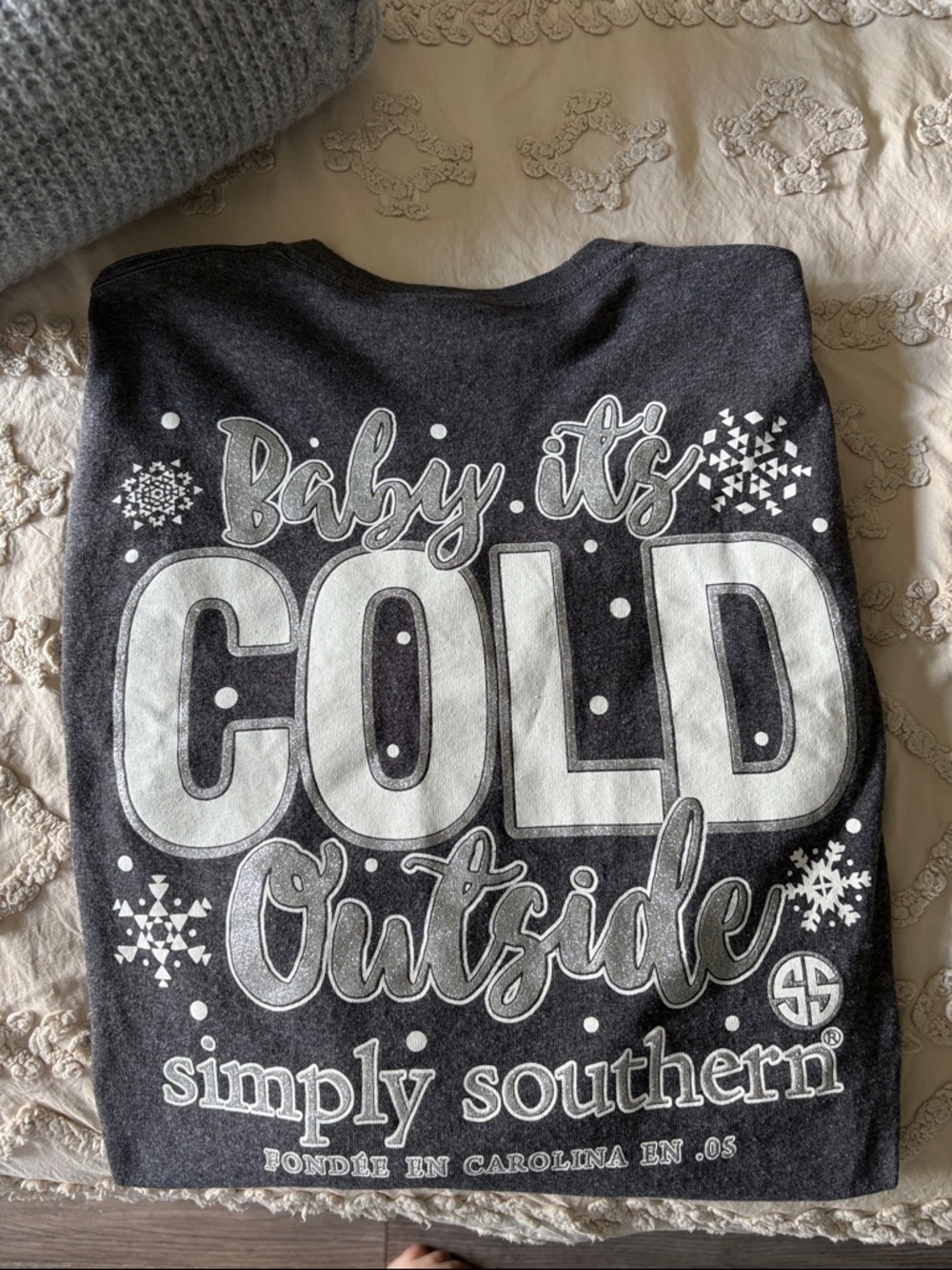 Simply Southern women’s Long Sleeve Tee — Charcoal Gray - Picture 7 of 7